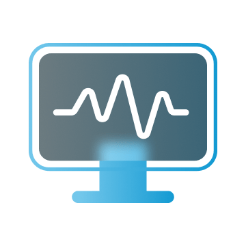 icon with monitor and analytics chart